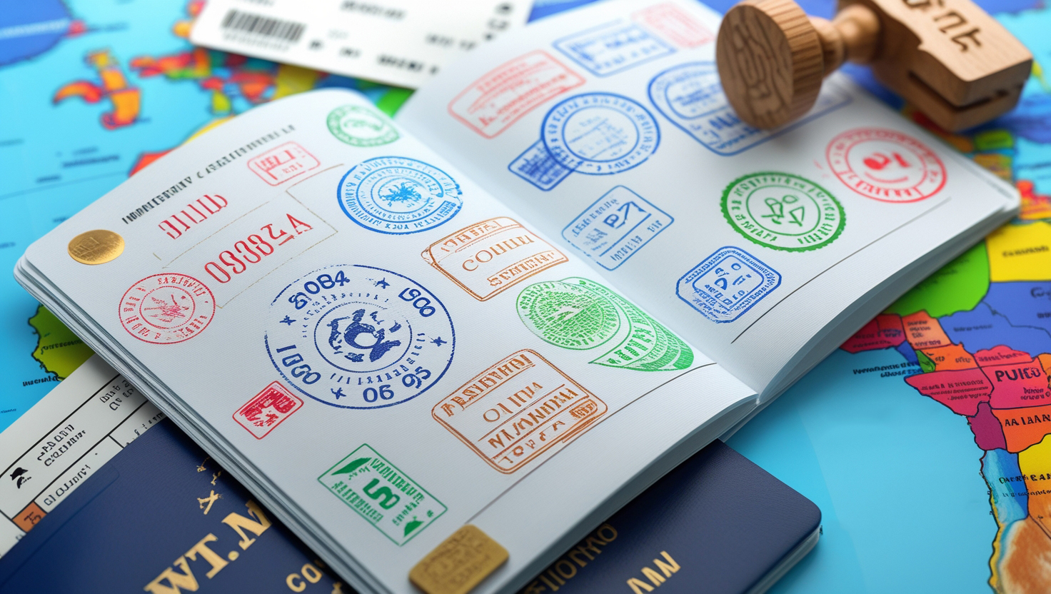 Passport with Travel Stamps